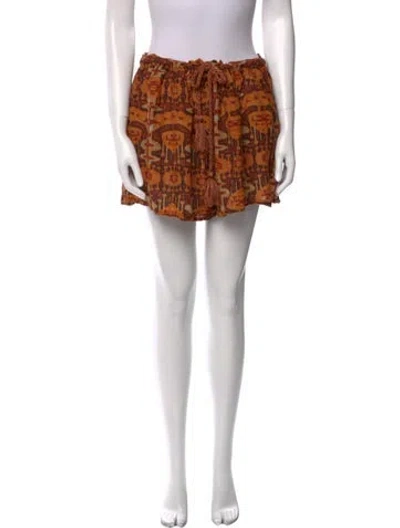Pre-owned Ulla Johnson Printed Mini Shorts In Orange