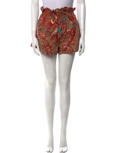 Pre-owned Ulla Johnson Printed Mini Shorts In Orange