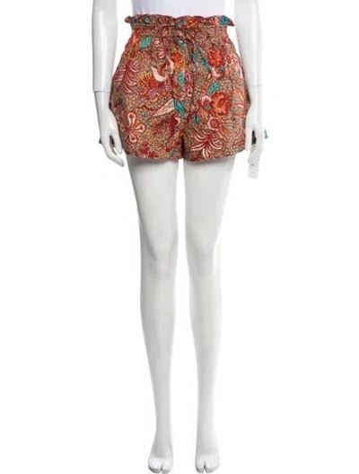 Pre-owned Ulla Johnson Printed Mini Shorts In Orange