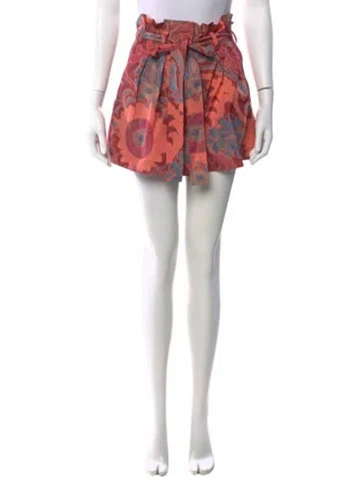 Pre-owned Ulla Johnson Printed Mini Shorts In Orange