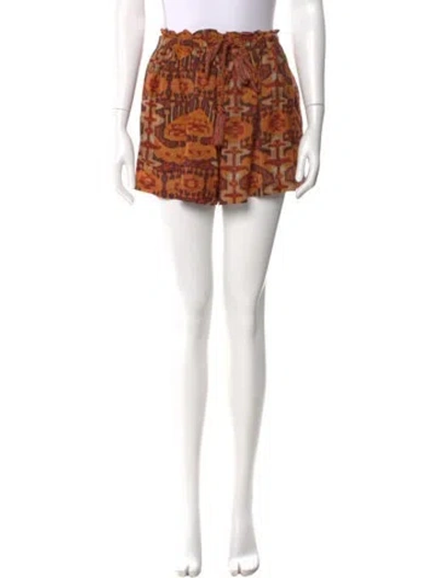 Pre-owned Ulla Johnson Printed Mini Shorts In Orange