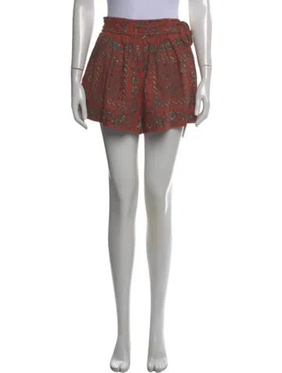 Pre-owned Ulla Johnson Printed Mini Shorts In Orange