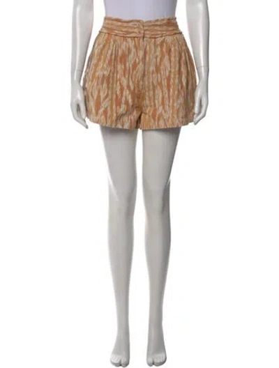 Pre-owned Ulla Johnson Printed Mini Shorts In Orange