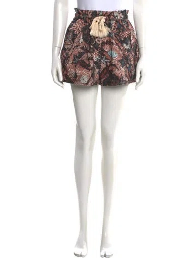 Pre-owned Ulla Johnson Printed Mini Shorts In Orange