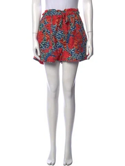 Pre-owned Ulla Johnson Printed Mini Shorts In Orange