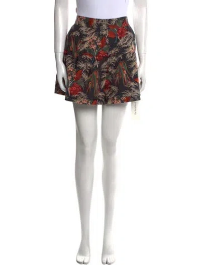 Pre-owned Ulla Johnson Printed Mini Shorts W/ Tags In Black