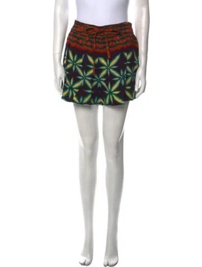 Pre-owned Ulla Johnson Printed Mini Shorts W/ Tags In Brown