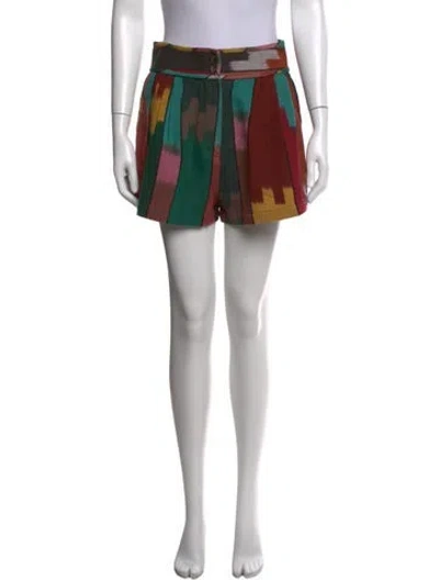 Pre-owned Ulla Johnson Printed Mini Shorts W/ Tags In Green