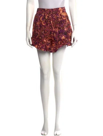 Pre-owned Ulla Johnson Printed Mini Shorts W/ Tags In Orange