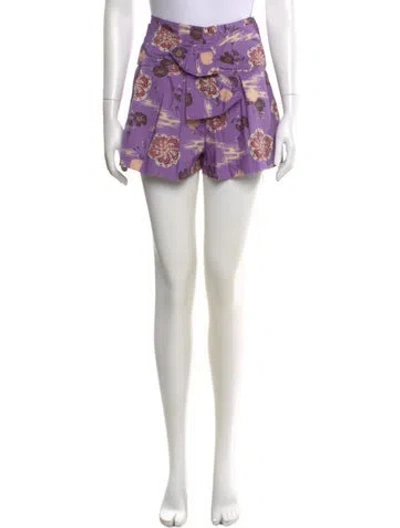 Pre-owned Ulla Johnson Printed Mini Shorts W/ Tags In Purple