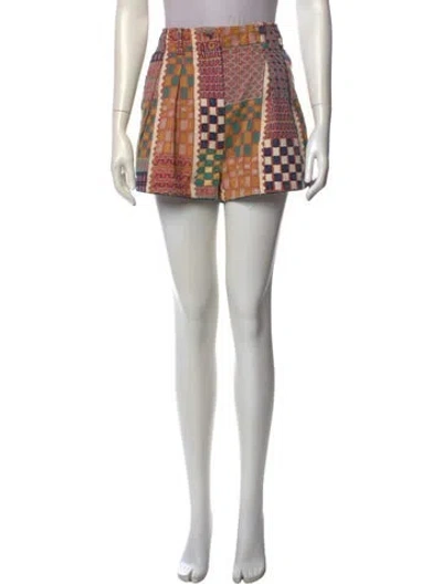 Pre-owned Ulla Johnson Printed Mini Shorts In Yellow