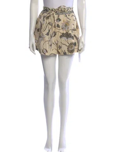 Pre-owned Ulla Johnson Printed Mini Shorts In Yellow