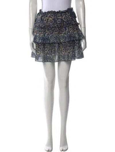 Pre-owned Ulla Johnson Printed Mini Skirt In Blue