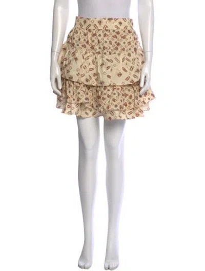 Pre-owned Ulla Johnson Printed Mini Skirt In Neutral
