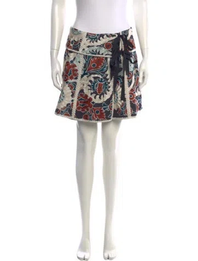 Pre-owned Ulla Johnson Printed Mini Skirt In Neutral