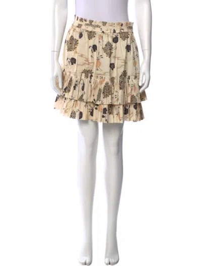 Pre-owned Ulla Johnson Printed Mini Skirt In Neutral
