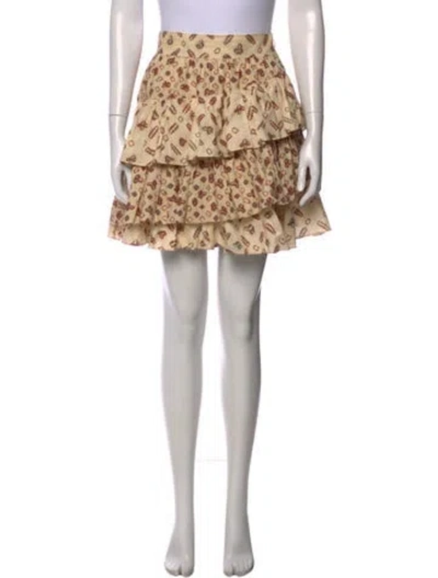 Pre-owned Ulla Johnson Printed Mini Skirt In Neutral
