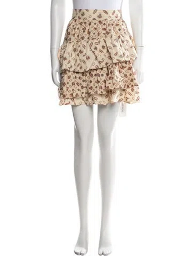 Pre-owned Ulla Johnson Printed Mini Skirt In Neutral
