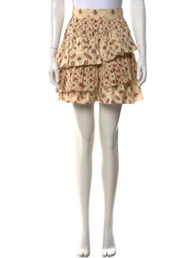 Pre-owned Ulla Johnson Printed Mini Skirt In Neutral