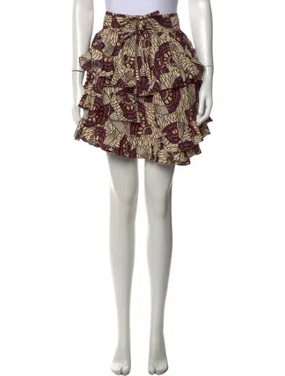 Pre-owned Ulla Johnson Printed Mini Skirt In Neutrals