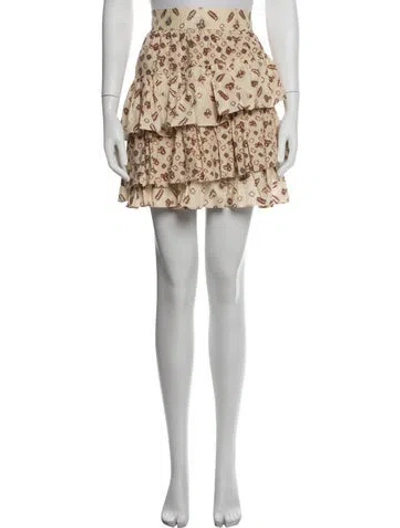 Pre-owned Ulla Johnson Printed Mini Skirt In Neutrals