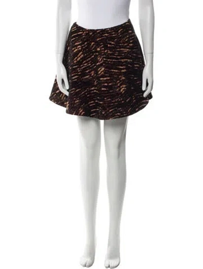 Pre-owned Ulla Johnson Printed Mini Skirt W/ Tags In Black