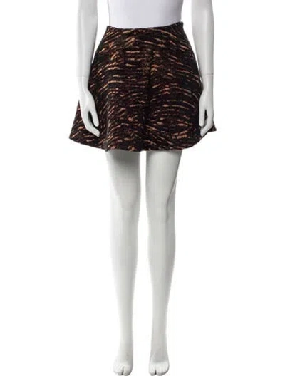 Pre-owned Ulla Johnson Printed Mini Skirt W/ Tags In Black