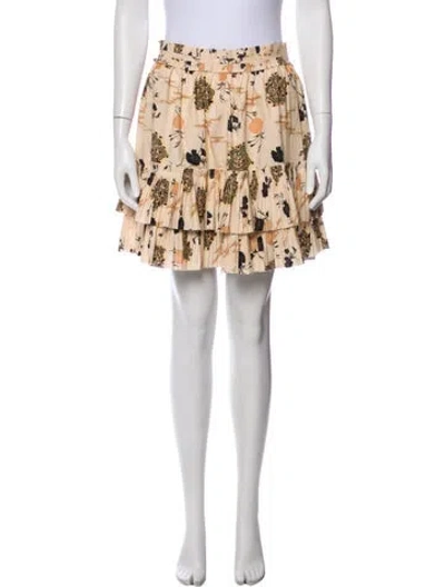 Pre-owned Ulla Johnson Printed Mini Skirt W/ Tags In Neutral