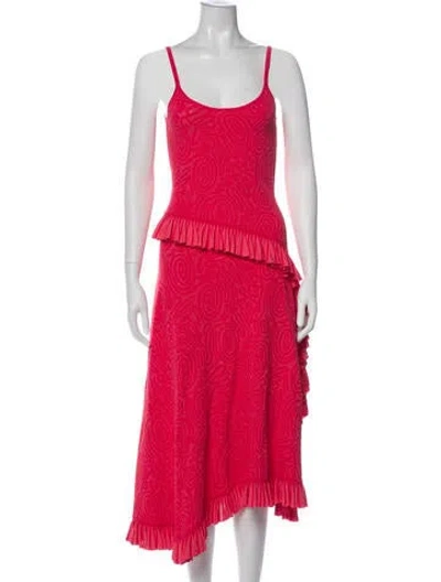 Pre-owned Ulla Johnson Printed Ruffle Embellishment Skirt Set In Red