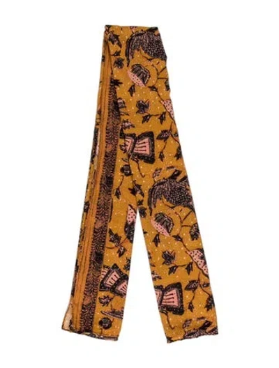 Pre-owned Ulla Johnson Printed Scarf In Orange