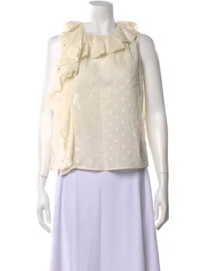 Pre-owned Ulla Johnson Printed Scoop Neck Blouse In Neutral