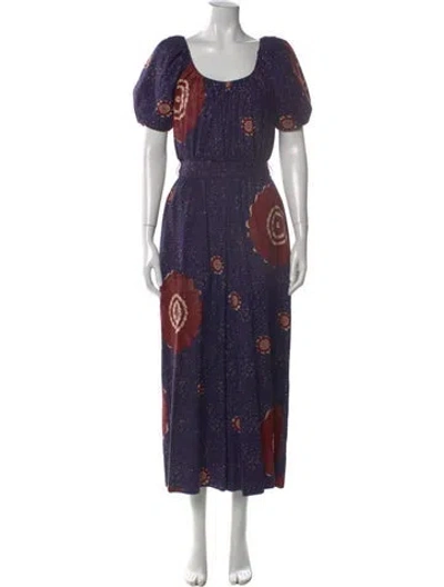 Pre-owned Ulla Johnson Printed Scoop Neck Jumpsuit In Purple