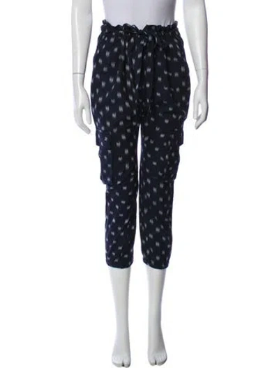 Pre-owned Ulla Johnson Printed Skinny Leg Pants In Blue