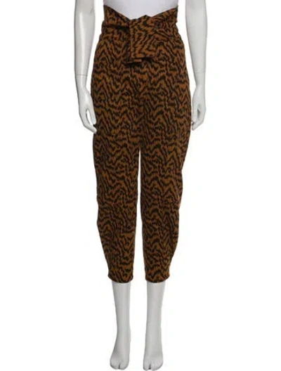 Pre-owned Ulla Johnson Printed Skinny Leg Pants In Brown