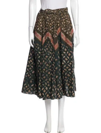 Pre-owned Ulla Johnson Printed Skirt In Green