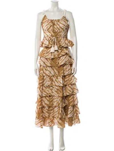 Pre-owned Ulla Johnson Printed Skirt Set In Brown