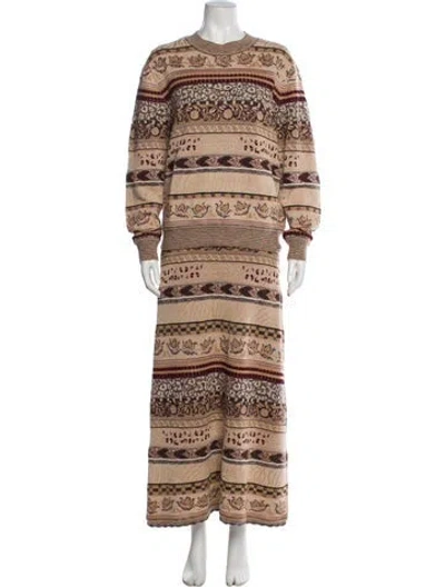 Pre-owned Ulla Johnson Printed Skirt Set In Neutral