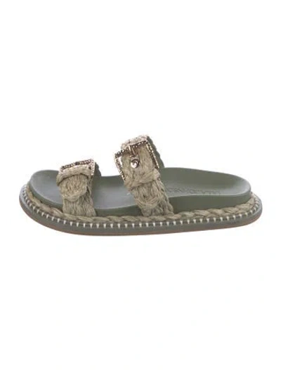 Pre-owned Ulla Johnson Printed Slides In Neutral