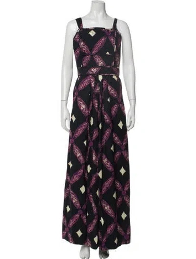 Pre-owned Ulla Johnson Printed Square Neckline Jumpsuit In Blue