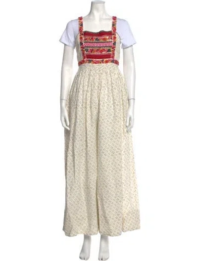 Pre-owned Ulla Johnson Printed Square Neckline Jumpsuit In Neutrals