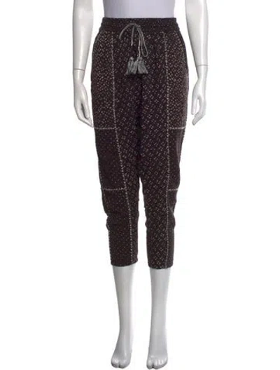 Pre-owned Ulla Johnson Printed Straight Leg Pants In Black