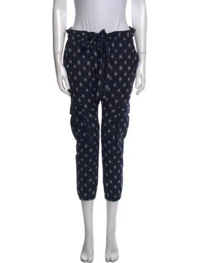 Pre-owned Ulla Johnson Printed Straight Leg Pants In Blue