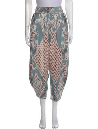 Pre-owned Ulla Johnson Printed Straight Leg Pants In Blue