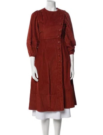Pre-owned Ulla Johnson Printed Trench Coat In Burgundy