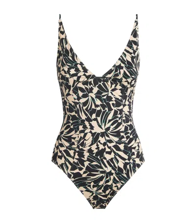 Ulla Johnson Printed V-neck Alba Swimsuit In Multi