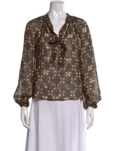 Pre-owned Ulla Johnson Printed V-neck Blouse