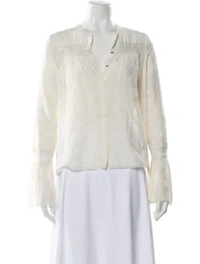Pre-owned Ulla Johnson Printed V-neck Blouse In Neutral