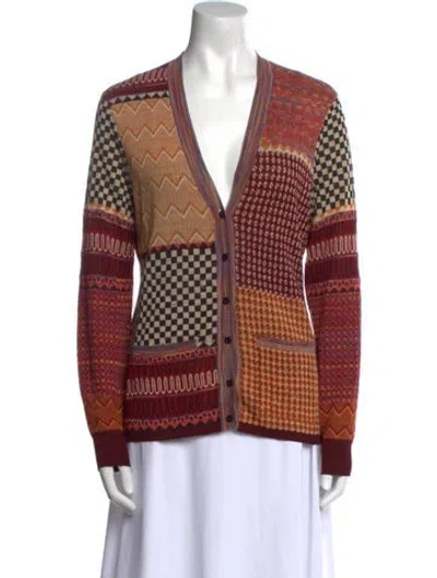 Pre-owned Ulla Johnson Printed V-neck Sweater In Neutral