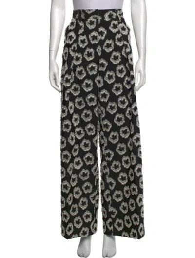 Pre-owned Ulla Johnson Printed Wide Leg Pants In Black
