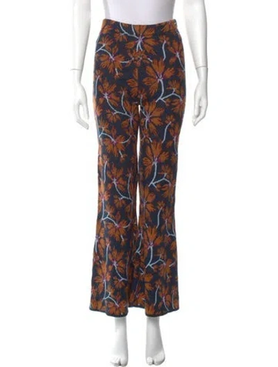 Pre-owned Ulla Johnson Printed Wide Leg Pants In Black